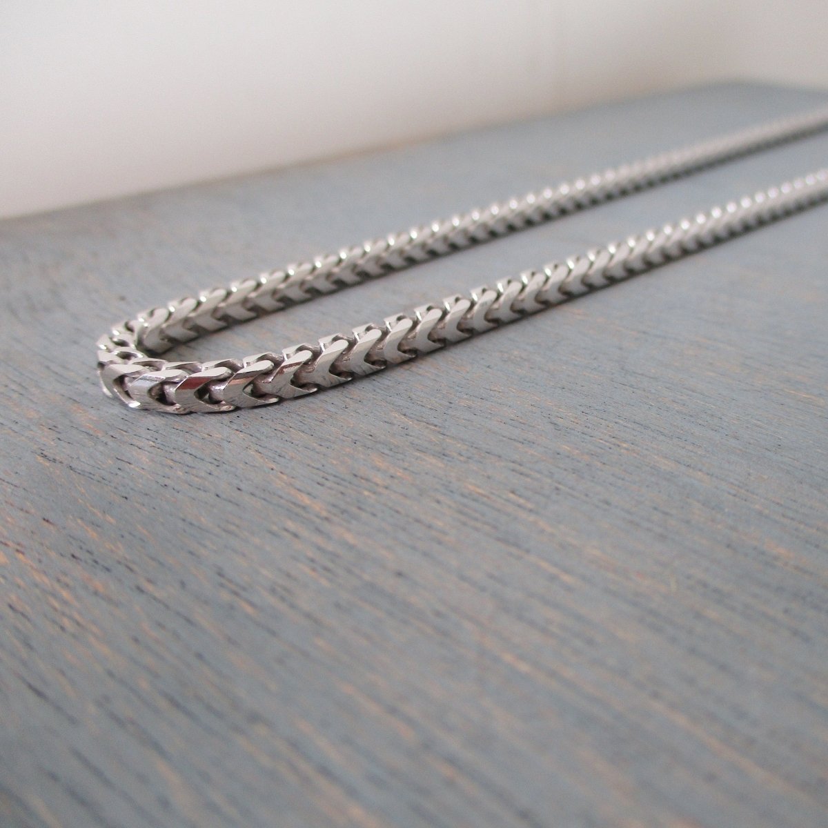 Sterling Silver Oxidized or Shiny 3mm Franco Chain, 8.5" to 28" Lengths, Men's Silver Chain - Luxe Design Jewellery