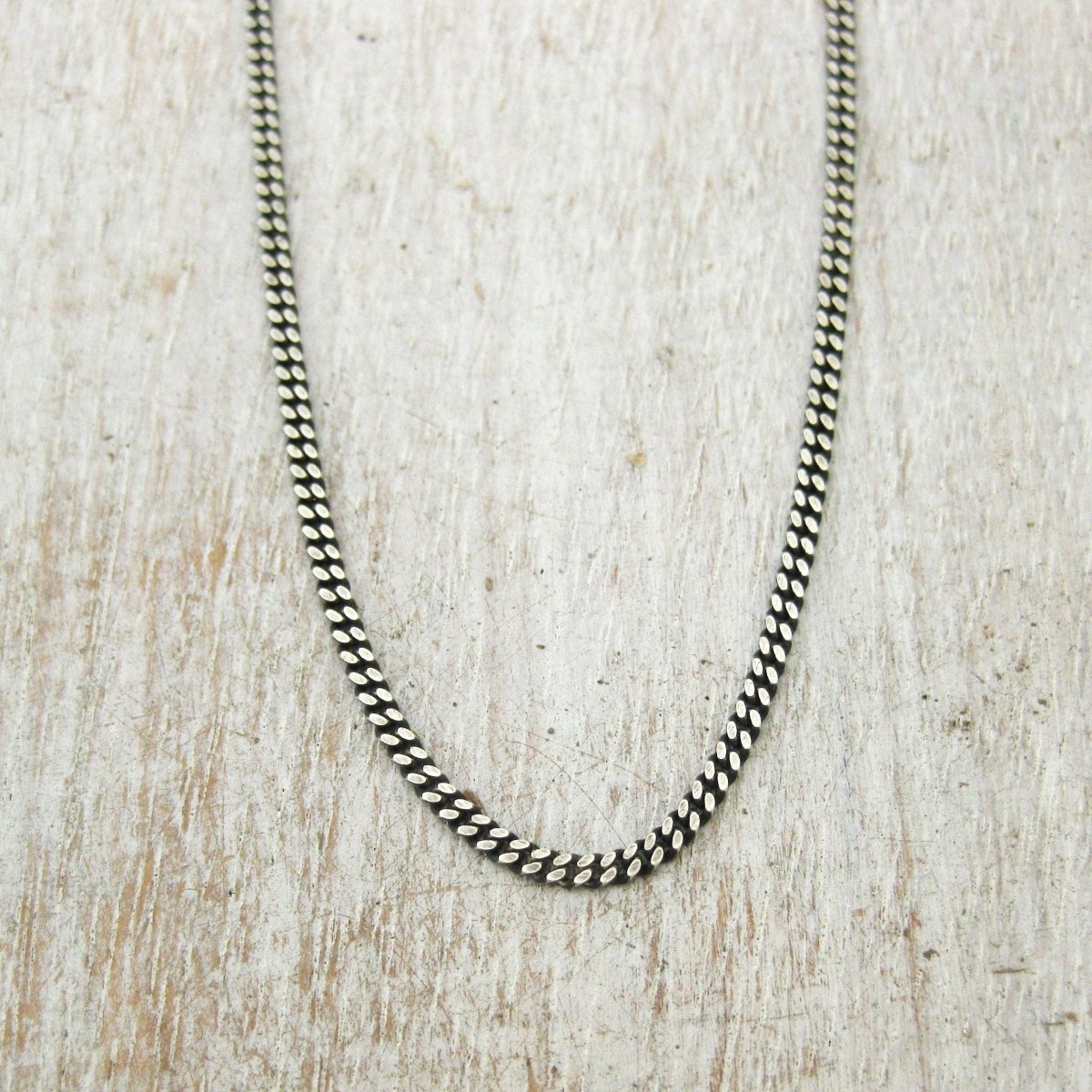 Sterling Silver Oxidized or Shiny Curb Chain, 18" to 30" Lengths, 2mm or 2.5mm, Mens, Unisex - Luxe Design Jewellery