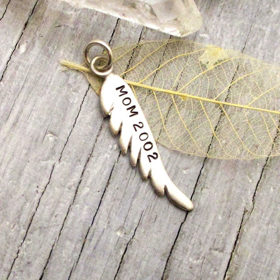 Sterling Silver Personalized Angel's Wing Charm - Luxe Design Jewellery