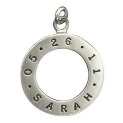 Sterling Silver Personalized Birth Date Circle Name Charm - Luxe Design Jewellery