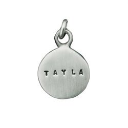 Sterling Silver Personalized Disc Charm - SMALL Font - Luxe Design Jewellery