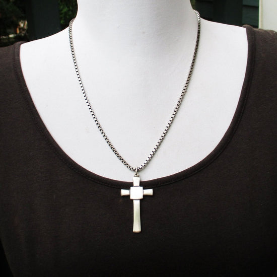 Sterling Silver Personalized Fingerprint Cross Pendant made from a Digital Image - Luxe Design Jewellery