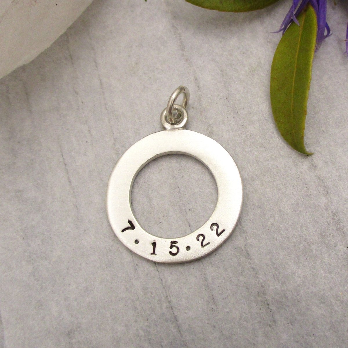 Sterling Silver Personalized Names Open Circle Charm - Luxe Design Jewellery