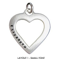 Sterling Silver Personalized Open Heart Charm - Luxe Design Jewellery