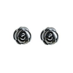 Sterling Silver Rose Charm Post Earrings - Luxe Design Jewellery