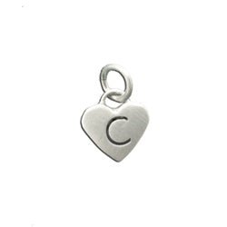 Sterling Silver Small Heart Initial Charm - Luxe Design Jewellery