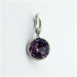 Sterling Silver Sparkle Birthstone Charm in Amethyst - Luxe Design Jewellery