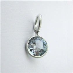Sterling Silver Sparkle Birthstone Charm in Aquamarine - Luxe Design Jewellery