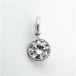 Sterling Silver Sparkle Birthstone Charm in Cubic Zirconia - Luxe Design Jewellery