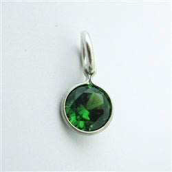 Sterling Silver Sparkle Birthstone Charm in Emerald - Luxe Design Jewellery