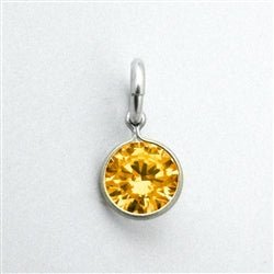 Sterling Silver Sparkle Birthstone Charm in Yellow Topaz - Luxe Design Jewellery