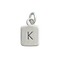 Sterling Silver Square Initial Charm - Luxe Design Jewellery