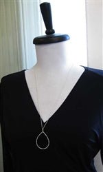 Sterling Silver Teardrop Long Necklace - Luxe Design Jewellery