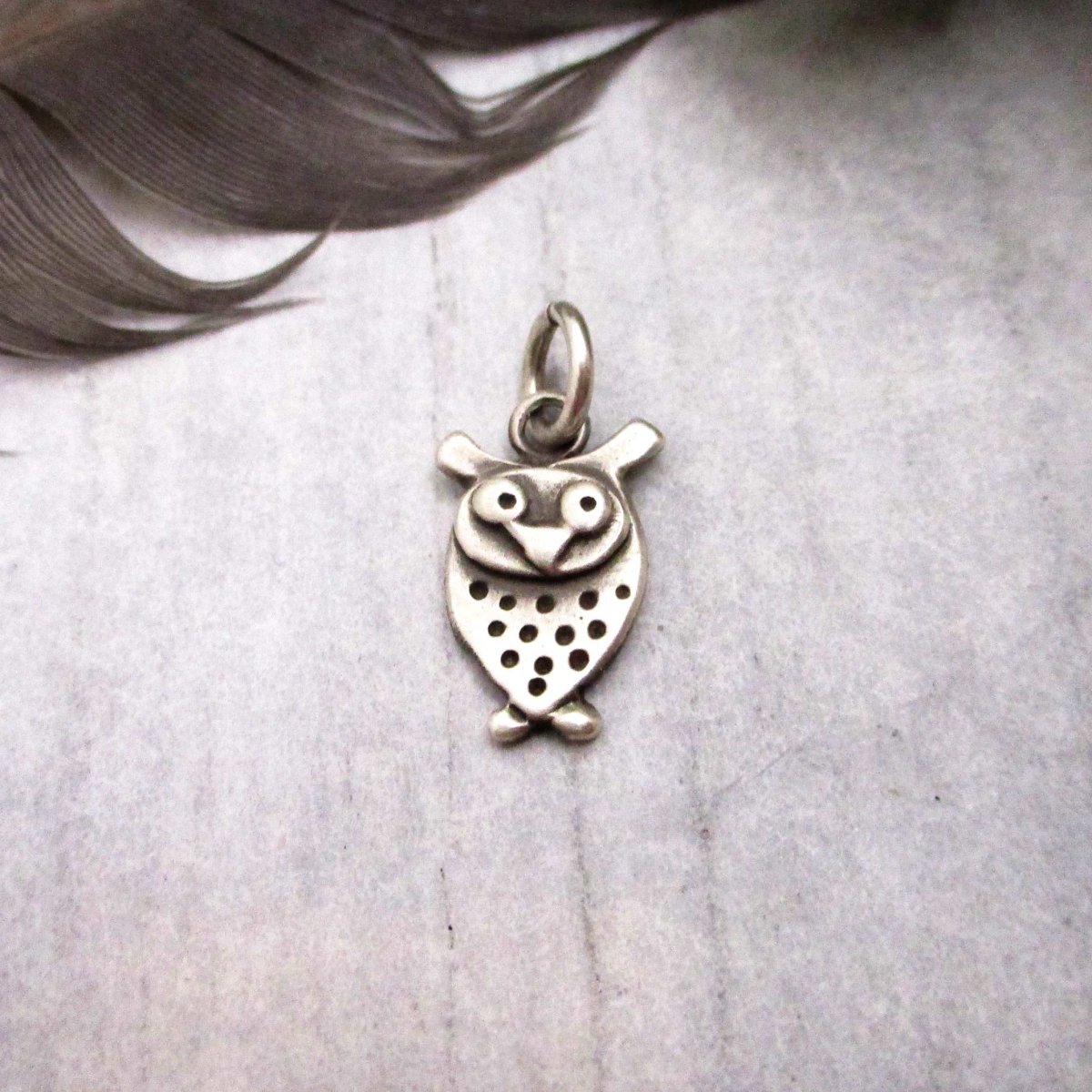 Sterling Silver Wise Owl Charm - Luxe Design Jewellery