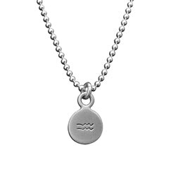 Sterling Silver Zodiac Disc Charm AQUARIUS - Luxe Design Jewellery