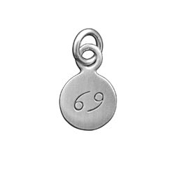 Sterling Silver Zodiac Disc Charm CANCER - Luxe Design Jewellery