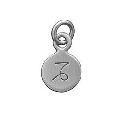 Sterling Silver Zodiac Disc Charm CAPRICORN - Luxe Design Jewellery