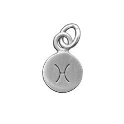 Sterling Silver Zodiac Disc Charm PISCES - Luxe Design Jewellery