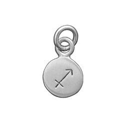 Sterling Silver Zodiac Disc Charm SAGITTARIUS - Luxe Design Jewellery