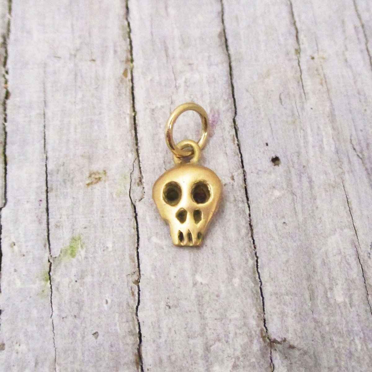 Tiny Skull Charm in Solid 14 Karat Gold - Luxe Design Jewellery