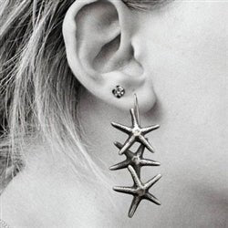 Triple Starfish Kidney Wire Earrings - Luxe Design Jewellery