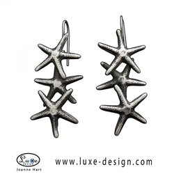 Triple Starfish Kidney Wire Earrings - Luxe Design Jewellery