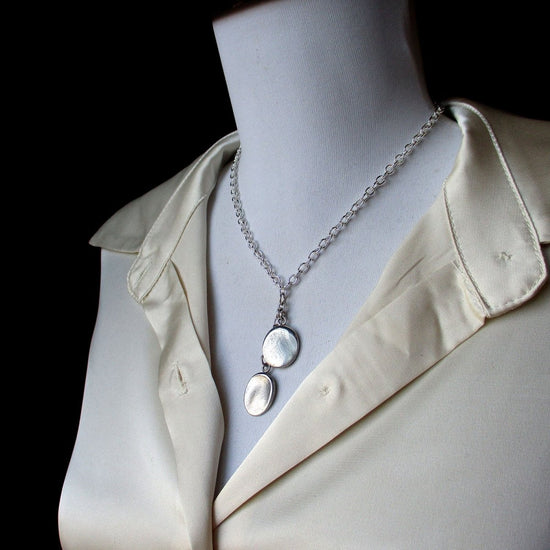 Two Fingerprint Drop Necklace on Large Cable Chain - Luxe Design Jewellery