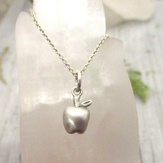 Whole Apple Charm in Solid Sterling Silver - Luxe Design Jewellery