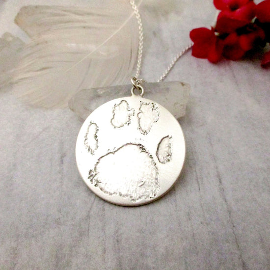 Your Dog's or Cat's Actual Paw Print Large Pendant - Luxe Design Jewellery