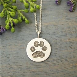Your Dog's or Cat's Actual Paw Print Necklace - Luxe Design Jewellery