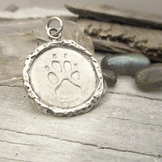 Your Dog's or Cat's Paw Print 20mm Edged Charm - Luxe Design Jewellery