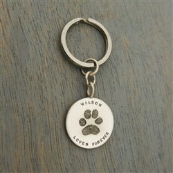 Your Dog's or Cat's Paw Print Personalized Key Ring - Luxe Design Jewellery