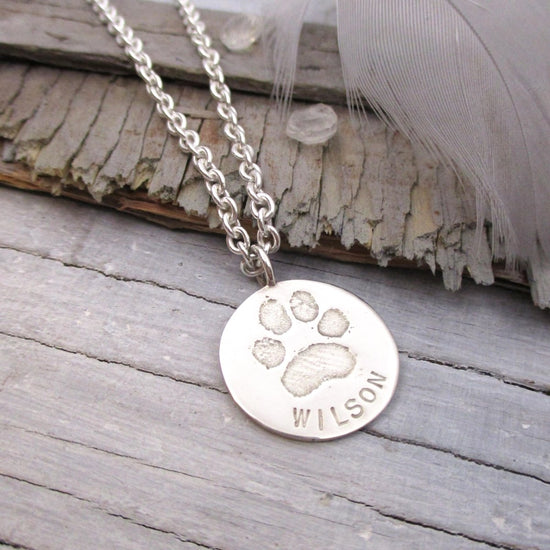 Your Dog's or Cat's Personalized Paw Print Pendant Large - Luxe Design Jewellery
