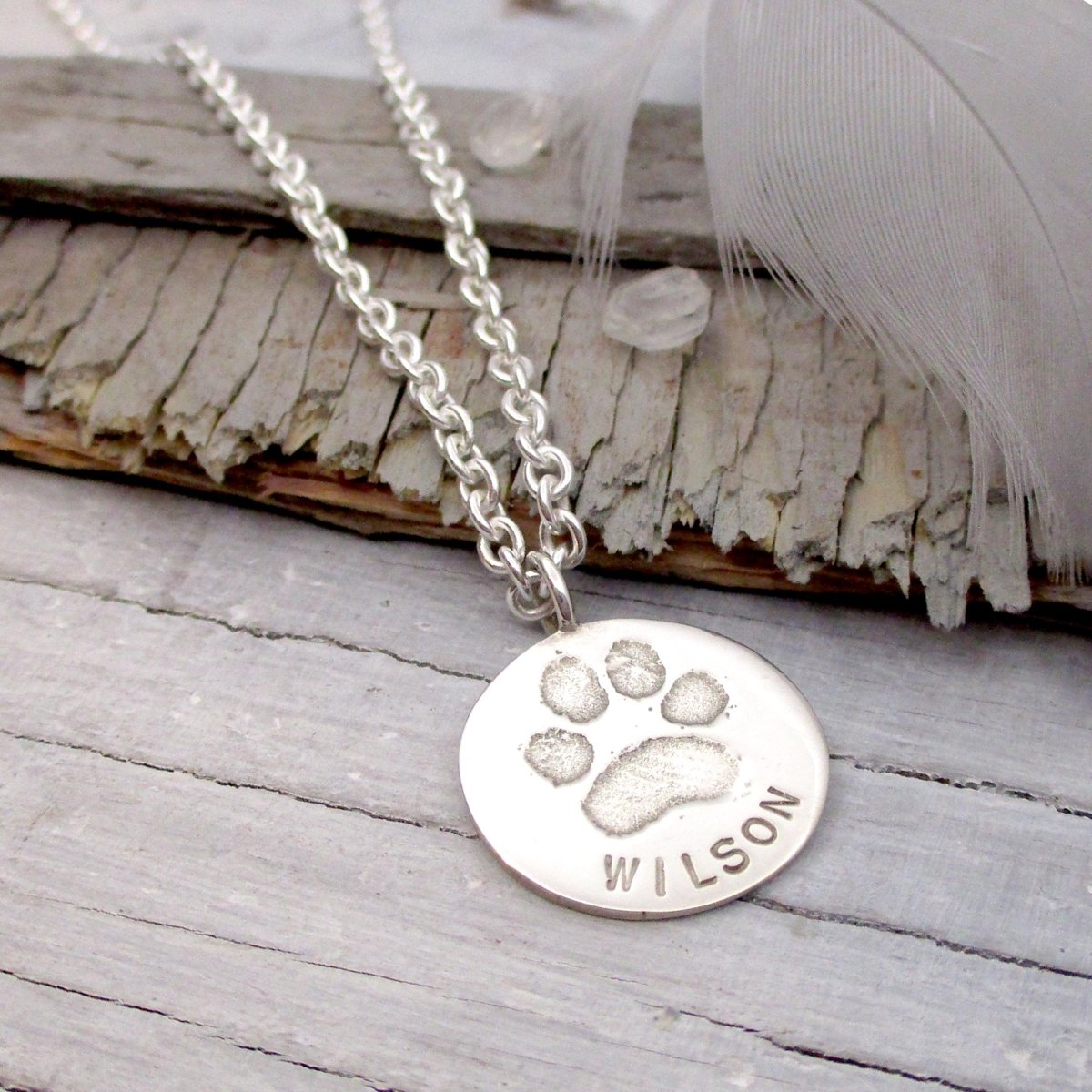 Your Dog's or Cat's Personalized Paw Print Pendant Large - Luxe Design Jewellery