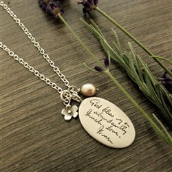 Your Handwriting Large Oval Charm Necklace - Luxe Design Jewellery
