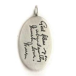 Your Handwriting Large Oval Charm Necklace - Luxe Design Jewellery