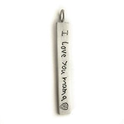 Your Handwriting on a Silver Narrow Rectangle Pendant - Luxe Design Jewellery