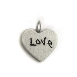 Your Handwriting on a Silver Small Heart Charm - Luxe Design Jewellery