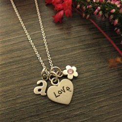 Your Handwriting on a Silver Small Heart Charm - Luxe Design Jewellery