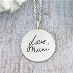 Your Own Handwriting Charm Pendant in Silver - Luxe Design Jewellery