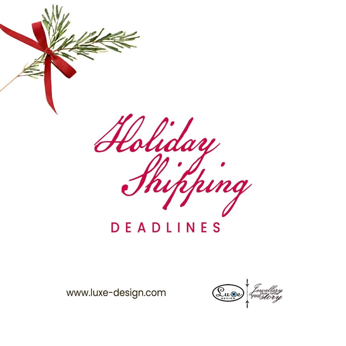 2024 HOLIDAY ORDER SHIPPING DEADLINES!