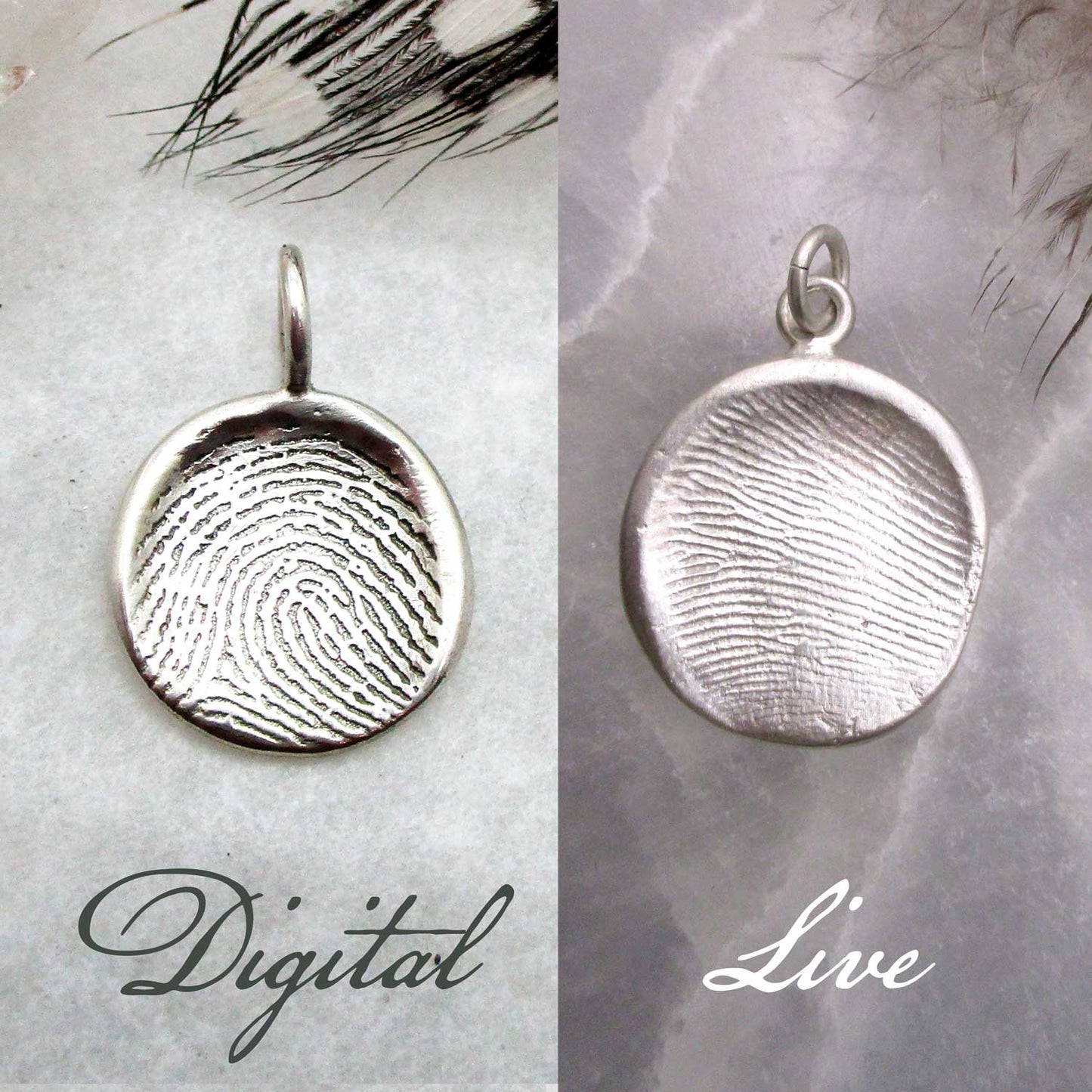 What's the Difference Between Live In Person Fingerprint Impression Jewellery, and Engraved Fingerprint Jewelry made from a Digital Print?