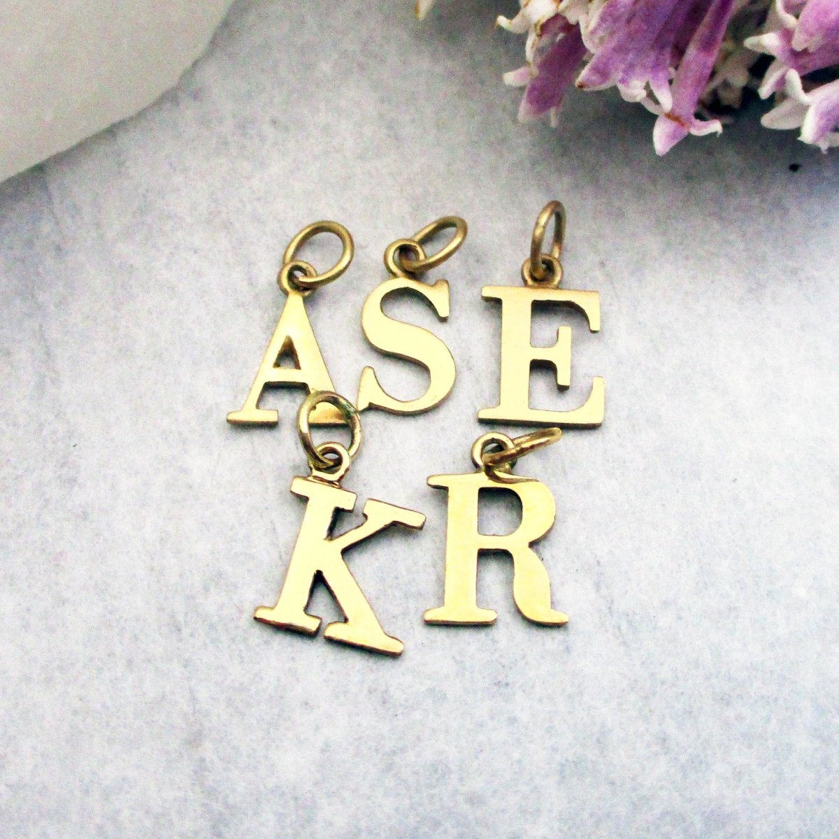 14 Karat Gold Capital Letter Charm A - Z - Luxe Design Jewellery