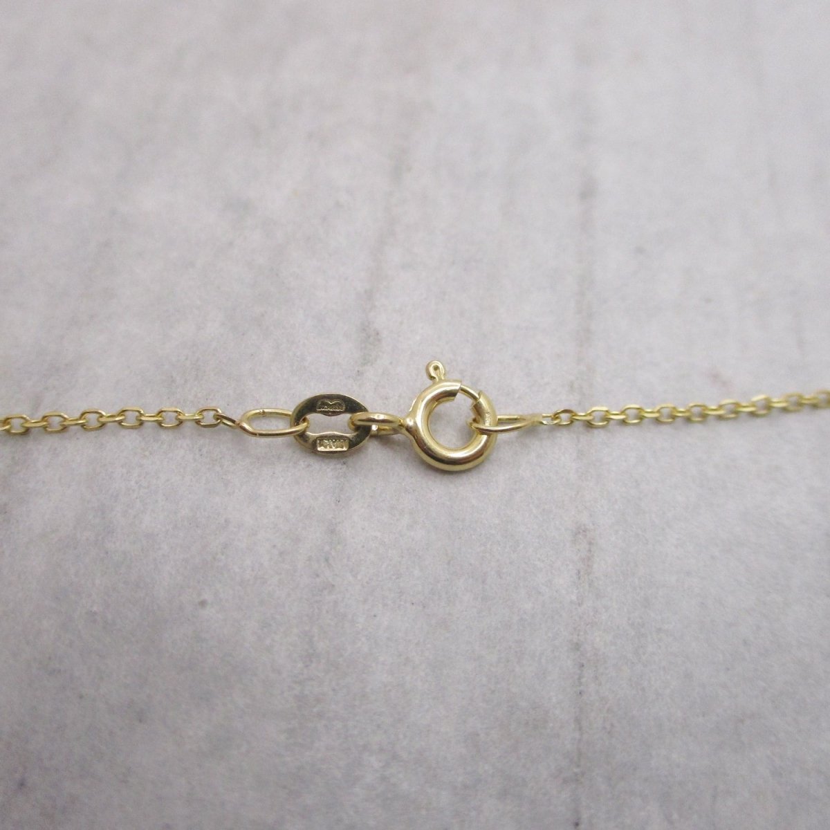 14 Karat Gold Diamond Cut 1mm Open Cable Chain in Yellow Gold