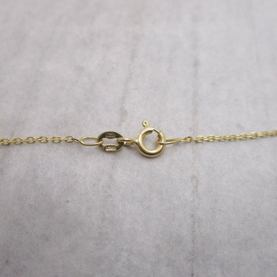 14 Karat Gold Diamond Cut 1mm Open Cable Chain in Yellow Gold