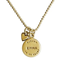 14 Karat Gold Personalized ALWAYS IN MY HEART Charm - Luxe Design Jewellery
