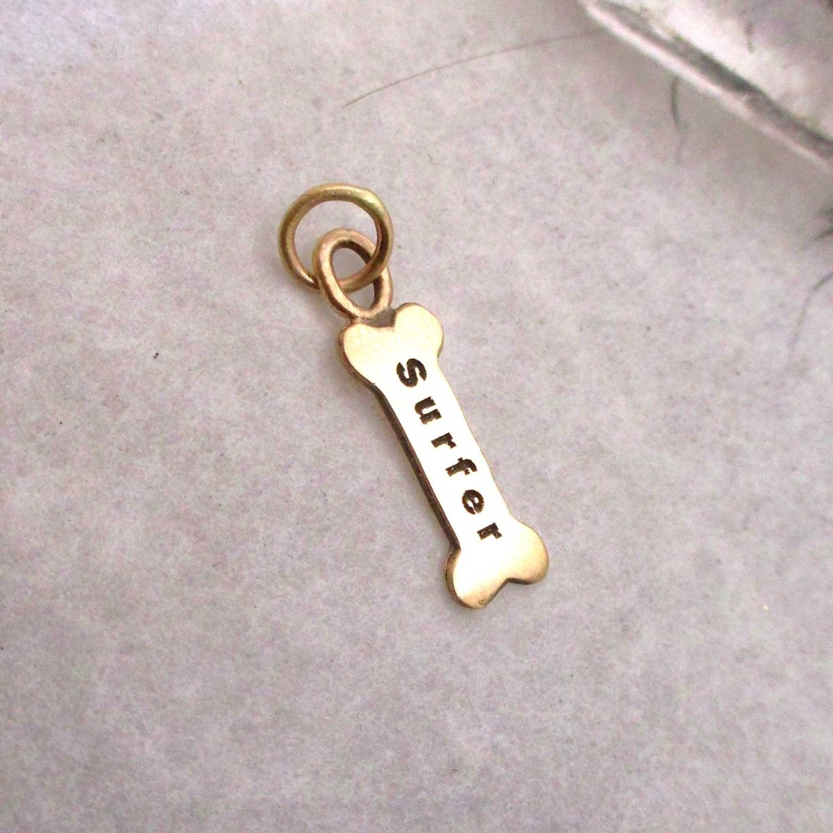 14 Karat Gold Personalized Dog Bone Charm