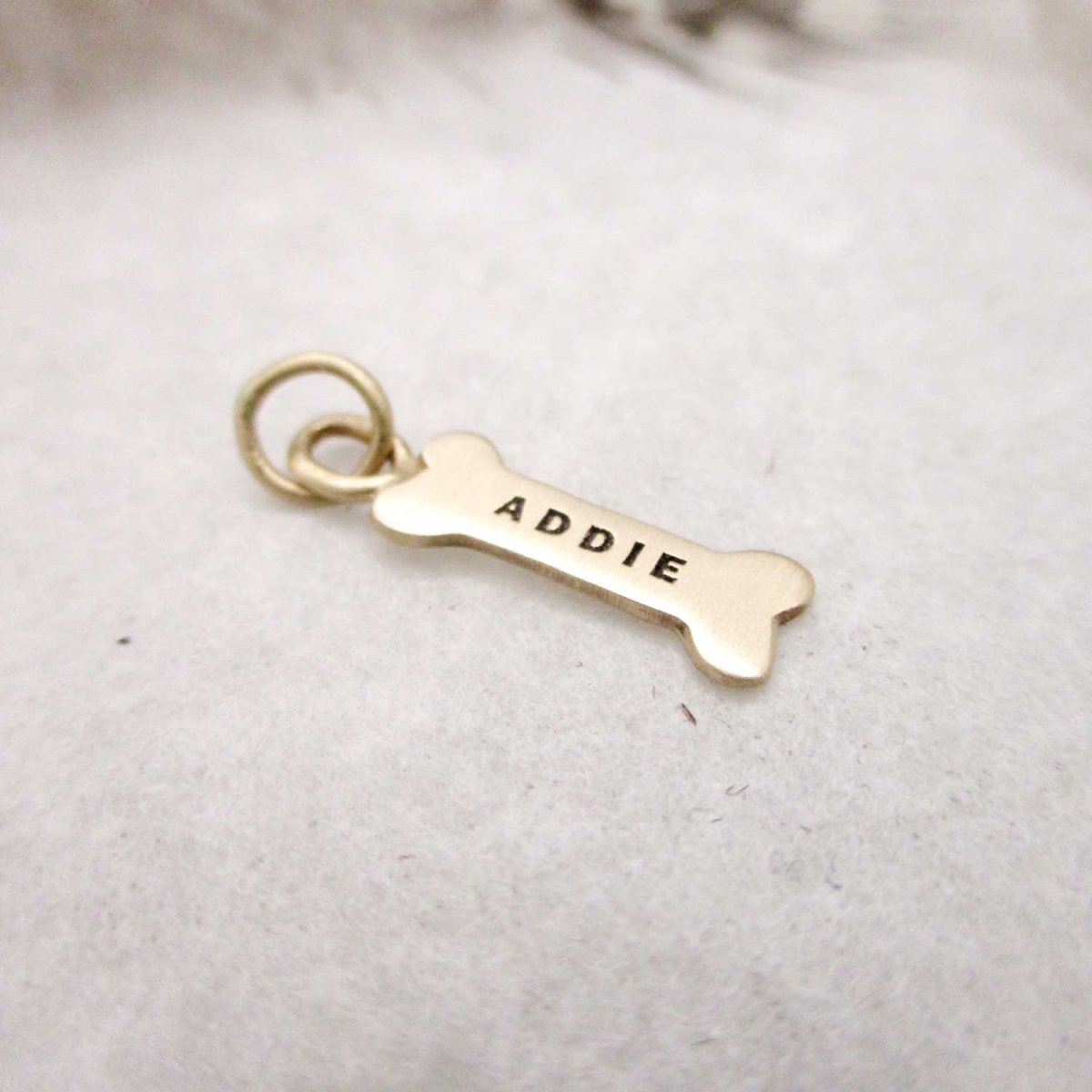 14 Karat Gold Personalized Dog Bone Charm
