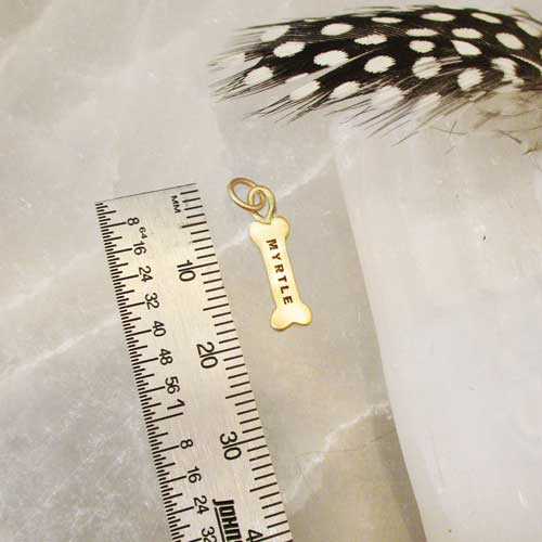 14 Karat Gold Personalized Dog Bone Charm
