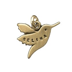 14 Karat Gold Personalized Hummingbird Charm - Luxe Design Jewellery
